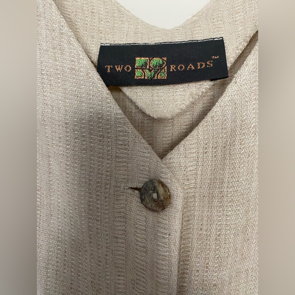Beige Sleeveless Maxi Dress with Button-Down Front - Picture 3 of 3
